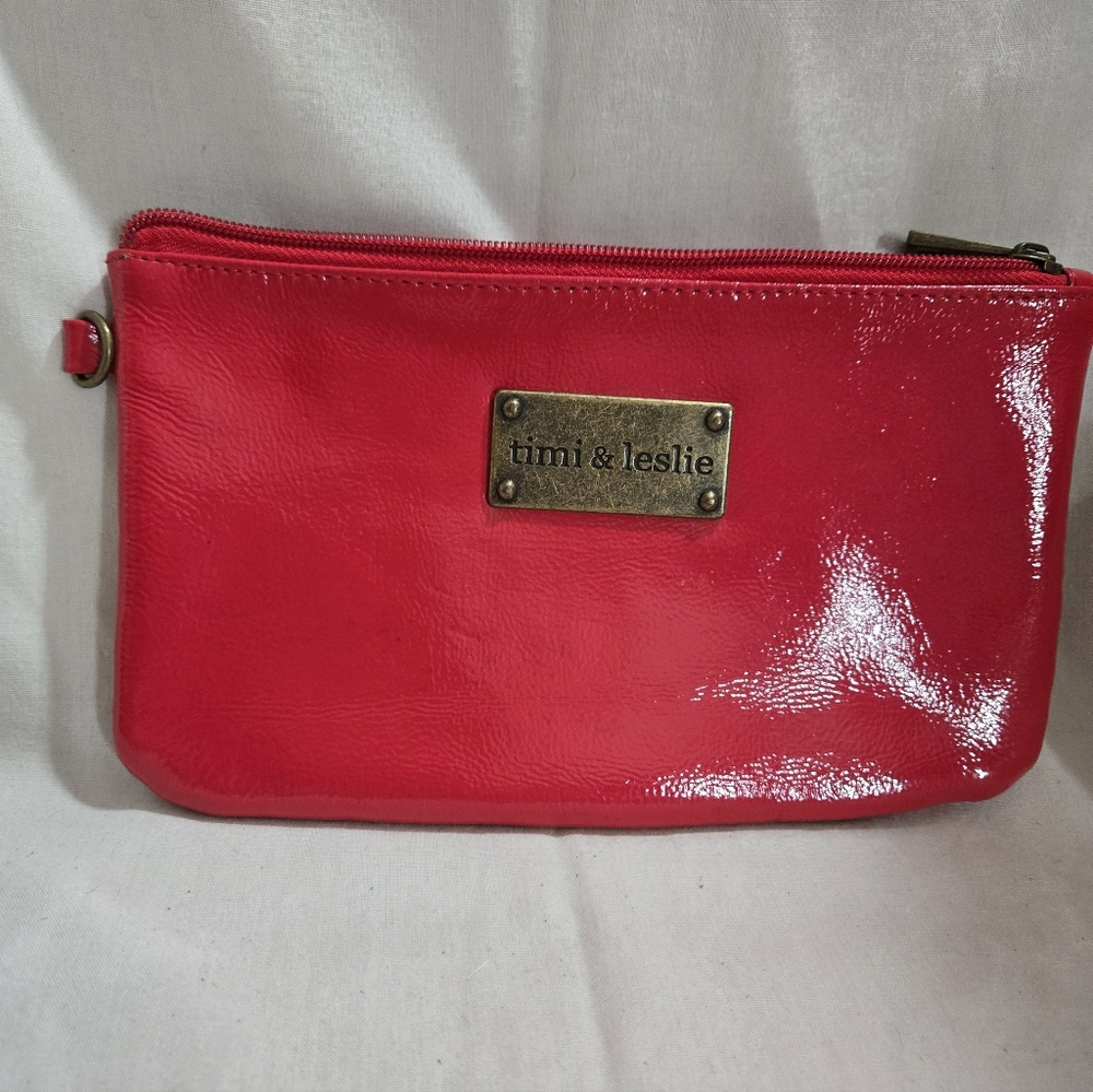 Timi & Leslie Glossy Red Leather Wristlet/Clutch